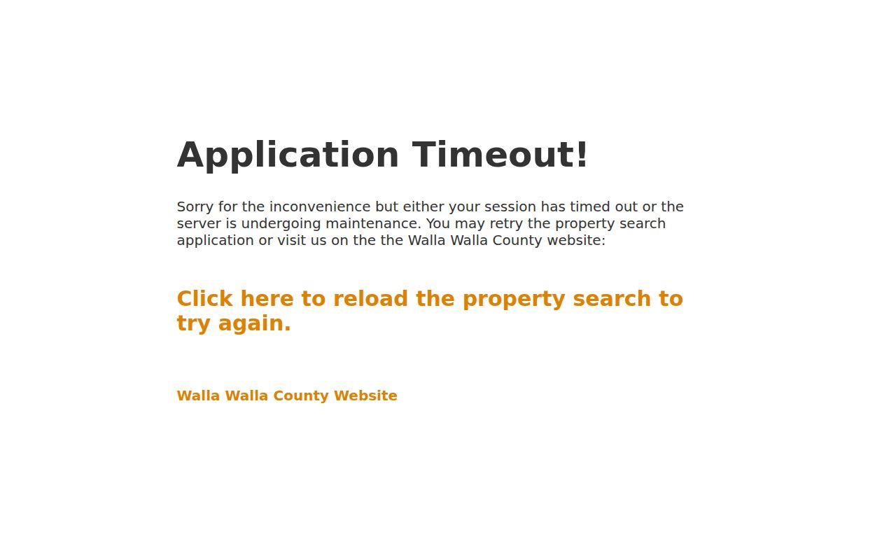 Walla Walla County PropertyAccess parcel and street search controls